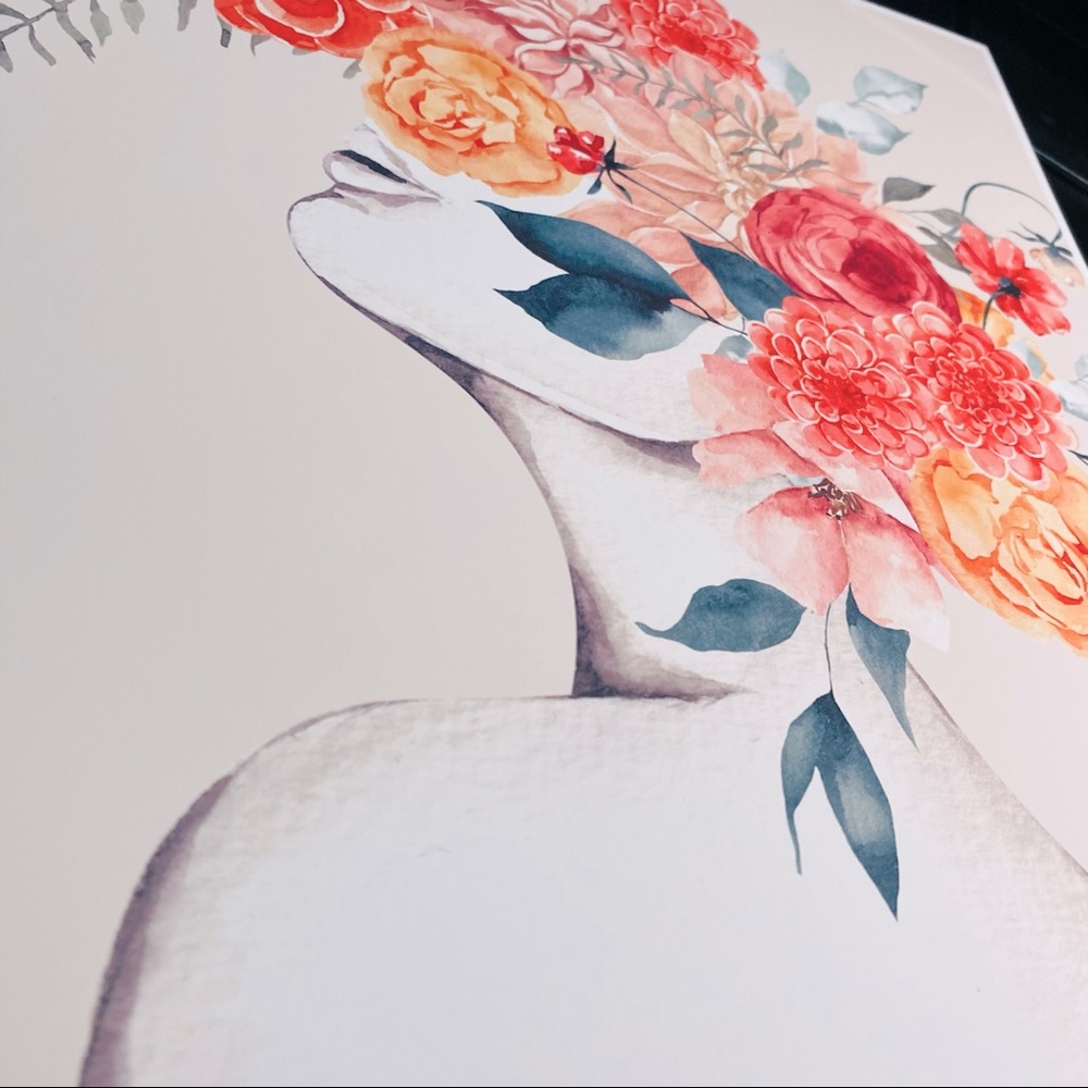 Abstract Floral Woman Wall Art Print Unframed - Picture 15 of 16